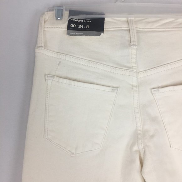 🌷 3/$30 Mossimo (Target) Cream High Rise Straight Leg Cropped Jean Size 00 - Picture 5 of 10